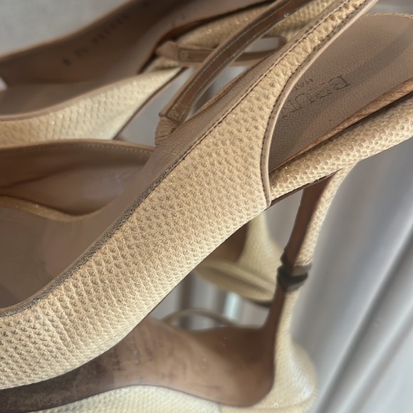 Bruno Magli gold metallic sparkle sling back - Picture 4 of 11